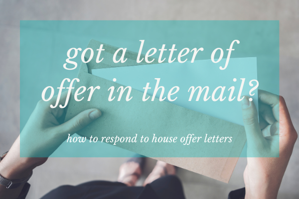 Selling your house privately: responding to a house offer letter in your letterbox